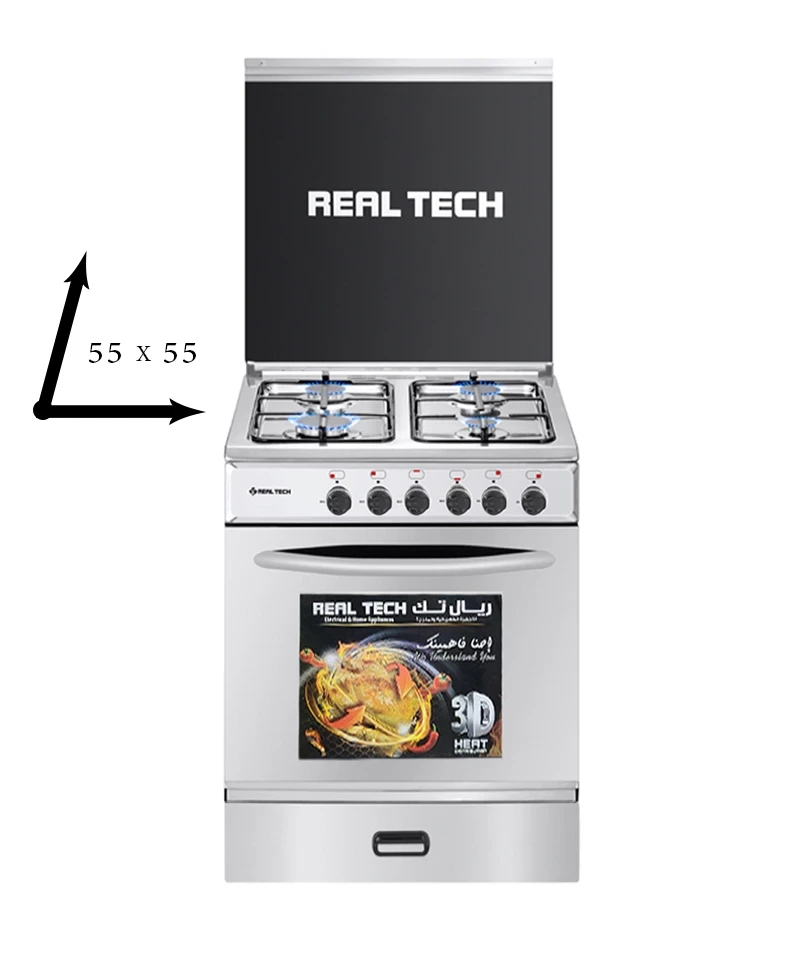 Hover image for فرن غاز ريال تك 55x55 استيل 80%  موديل : 914