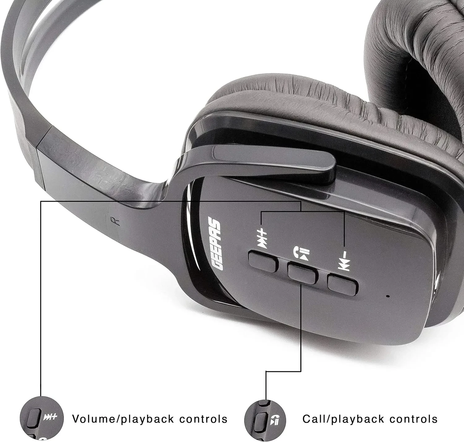 سماعة رأس من جيباس اللاسلكية ستيريو بتقنية البلوتوث موديل GHP4702 - صورة المنتج 3