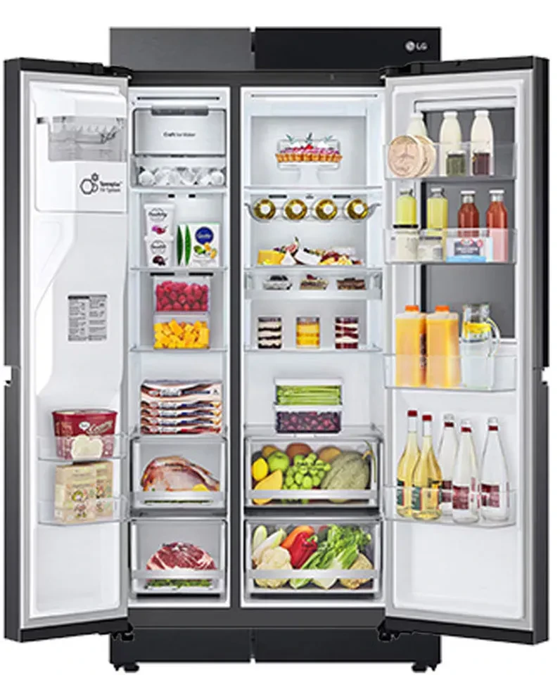 Hover image for ثلاجه ال جي دولابي  635 لتر ، كومبريسور الانفرتر الخطي ، تطبيق التحكم عن بعد ، أسود موديل  GC-X257CQHS