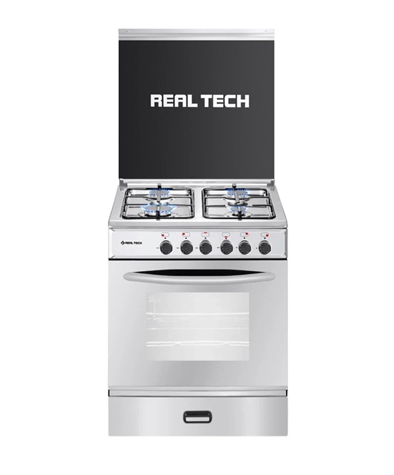 فرن غاز ريال تك 55x55 استيل 80%  موديل : 914