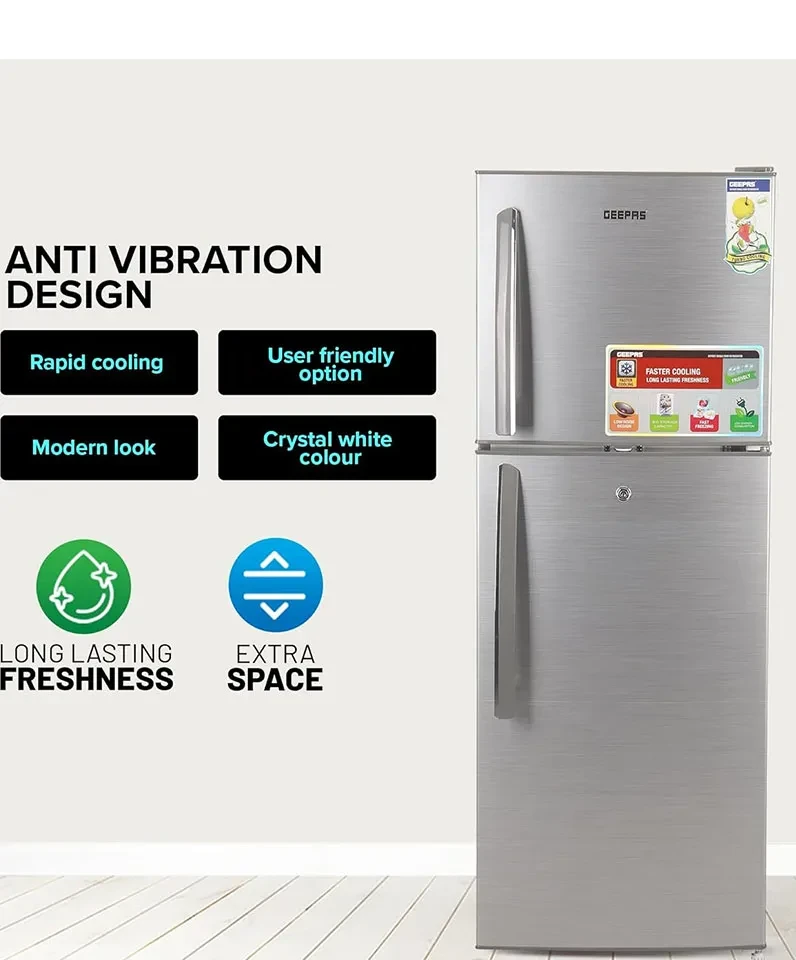 Hover image for ثلاجة جيباس وقافي بابين ثلج سعة 200 لتر موديل GRF2209SXE