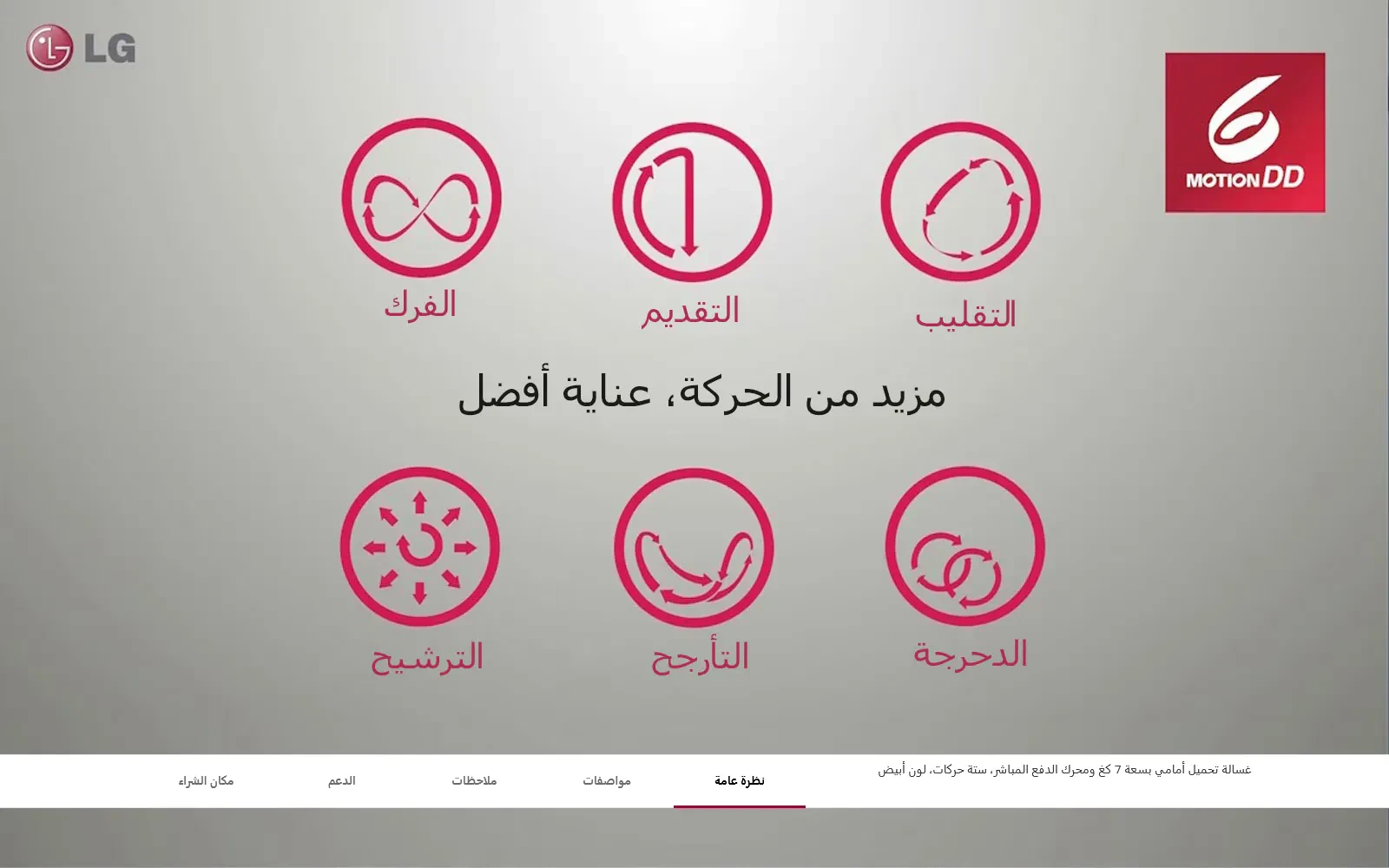 غسالة ملابس LG أوتوماتيكية – سعة 7 كجم –  لون أبيض موديل FH2J4QDNP0 - صورة المنتج 11