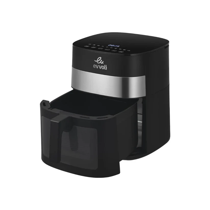 قلاية هوائية من إيڤولي بسعة 8 لتر مع 10 برامج مسبقة الإعداد ونافذة شفافة لمراقبة الطعام| 1800 واط. موديل EVKA-AF8010T - صورة المنتج 4