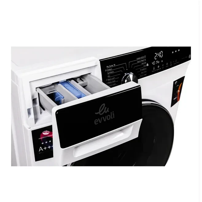 غسالة ملابس من إيڤولي تحميل امامي 12 كغم -   EVWM-FBLE-1214W - صورة المنتج 4