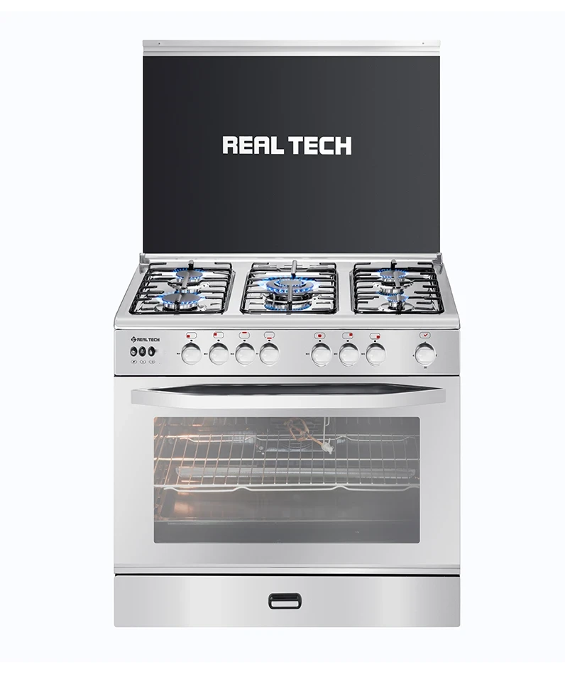 فرن غاز ريال تك  60×80 استيل 100% مواصفات كاملة – موديل 908