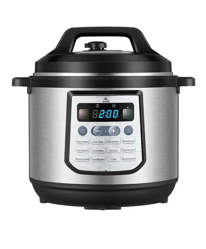 طنجرة ضغط من إيڤولي متعددة الاستخدامات 12 في 1 سعة 8 لتر وقوة 1200 واط موديل EVKA-PC8012S