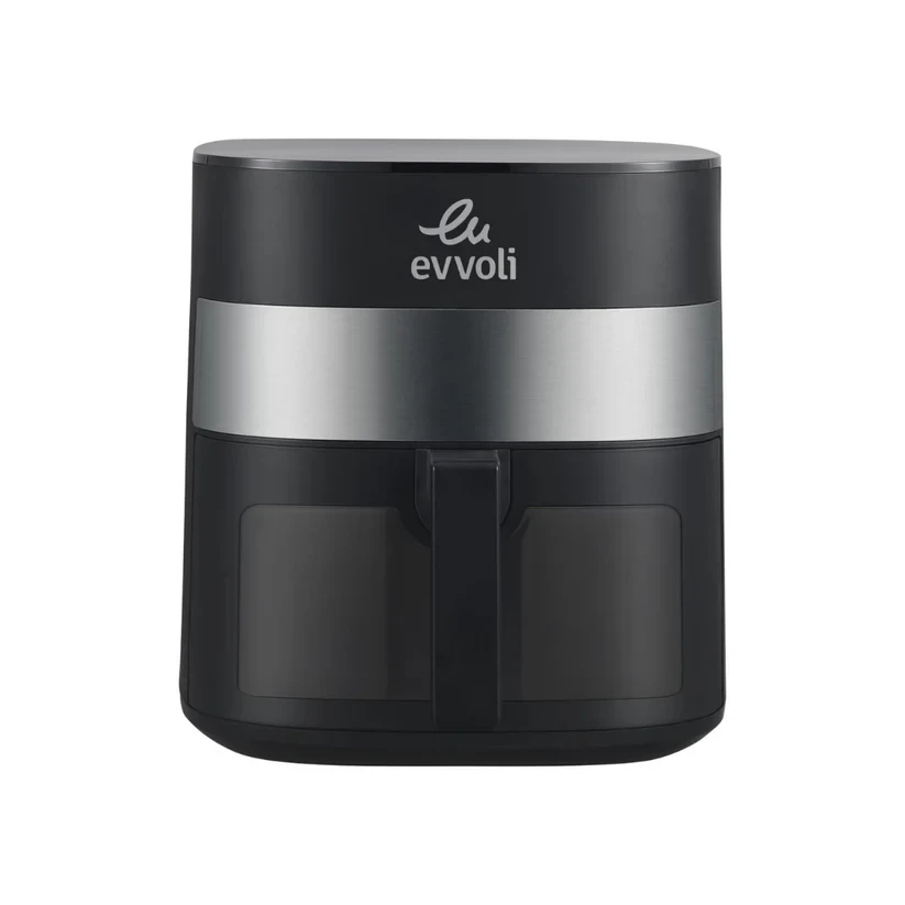 قلاية هوائية | سعة 6 لتر من إيڤولي مع 10 برامج مسبقة الإعداد، نافذة شفافة لمراقبة الطعام| 1500 واط موديل EVKA-AF6010T