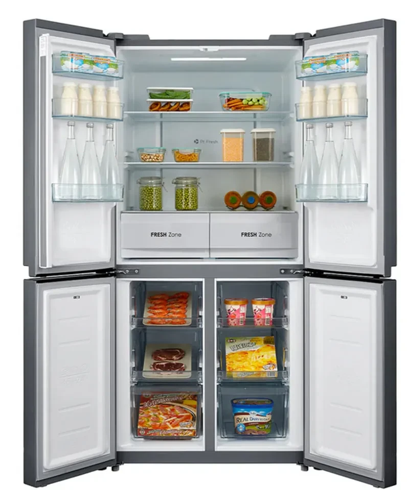 Hover image for ثلاجة إيفولي - اربعة ابواب - سعة ( 575 ) لتر، فريزر سفلي ، أسود – EVRFM-F575B