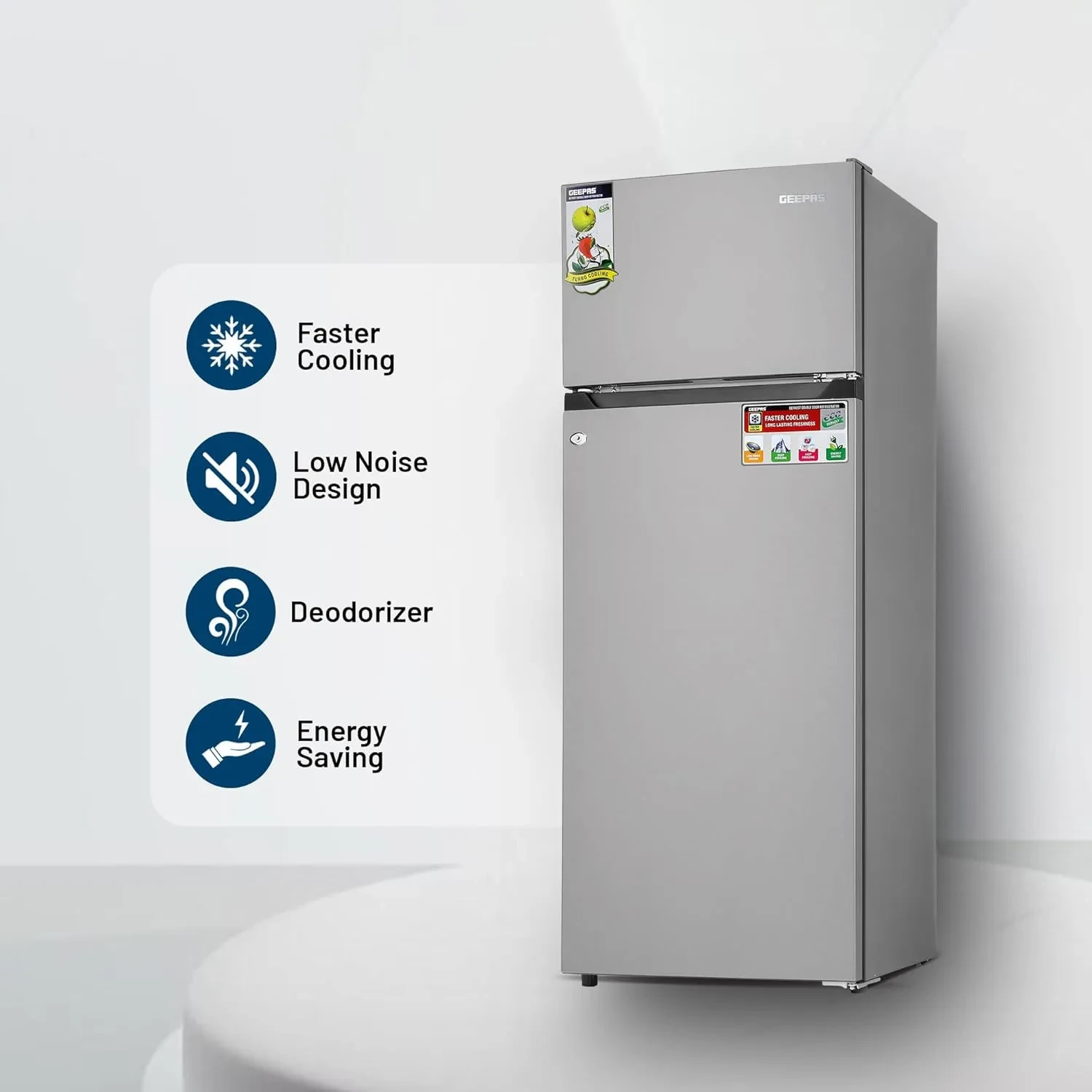 ثلاجة جيباس وقافي بابين ثلج سعة 240 لتر موديل:GRF2400SXE - صورة المنتج 5